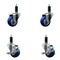 Service Caster 3'' Blue Poly Wheel Swivel 1-1/8'' Expanding Stem Caster Set 2 Brakes, 4PK SCC-EX20S314-PPUB-BLUE-2-TLB-2-118 - alternate 1